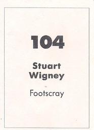 1990 Select AFL Stickers #104 Stuart Wigney Back